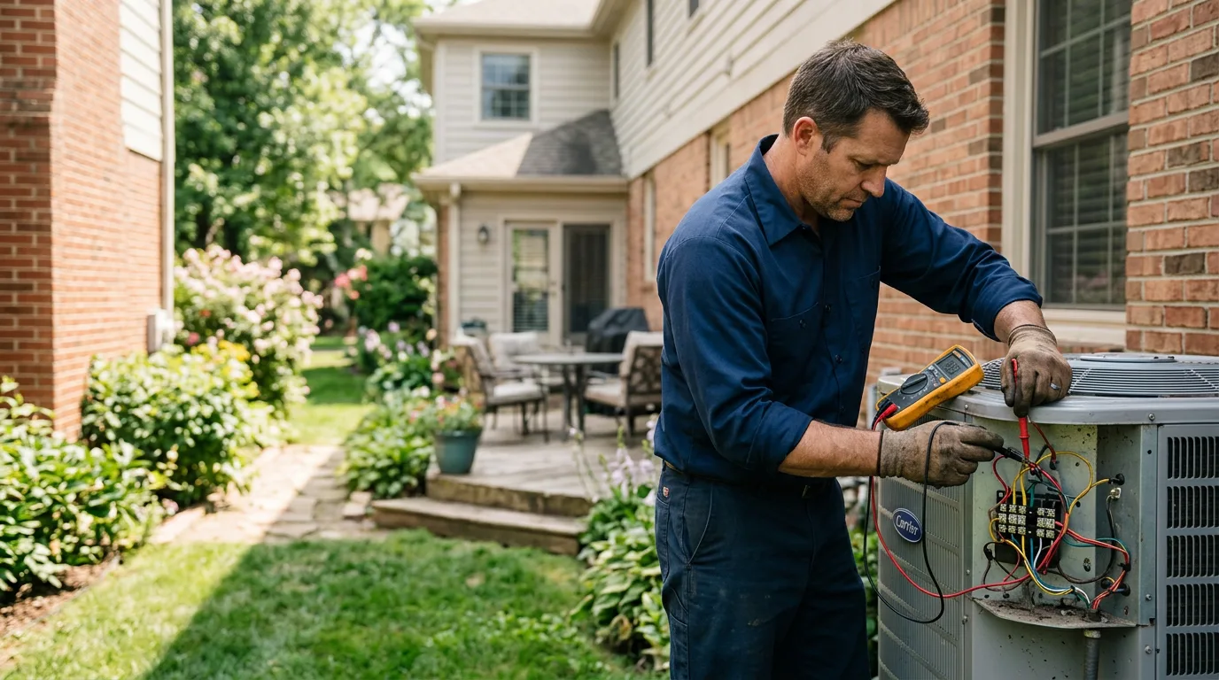HVAC technician working near Neosho Rapids, KS